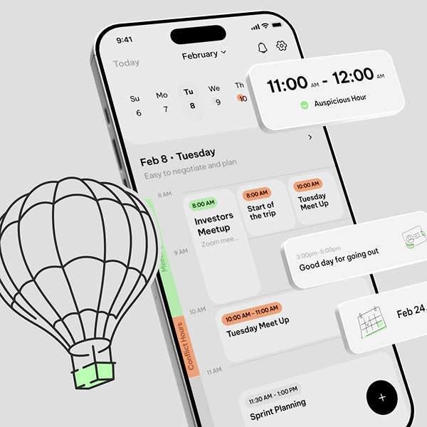 Cosmic productivity app: personal planning based on astronomical cycles